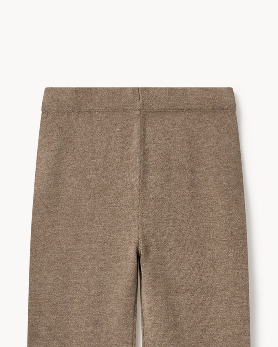 image 1 of F&F Girls Faux Fur Trim Zip-Up Cardigan and Trousers Set in Tan