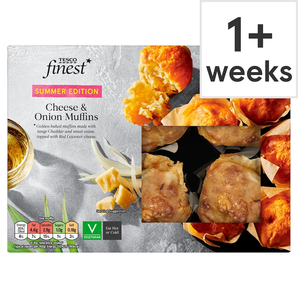 Tesco Finest Dinky Cheese & Onion Muffins 150G