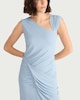 image 3 of F&F Asymmetric Draped Midi Dress in Blue