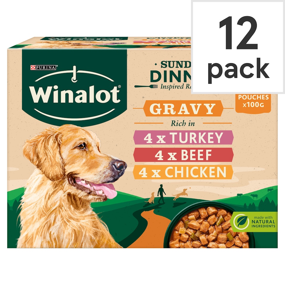 image 1 of Winalot Sunday Dinner Wet Dog Food Pouches in Gravy 12x100g
