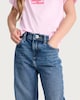 image 3 of F&F Girls Pure Cotton Studded Wide Leg Jeans in Blue