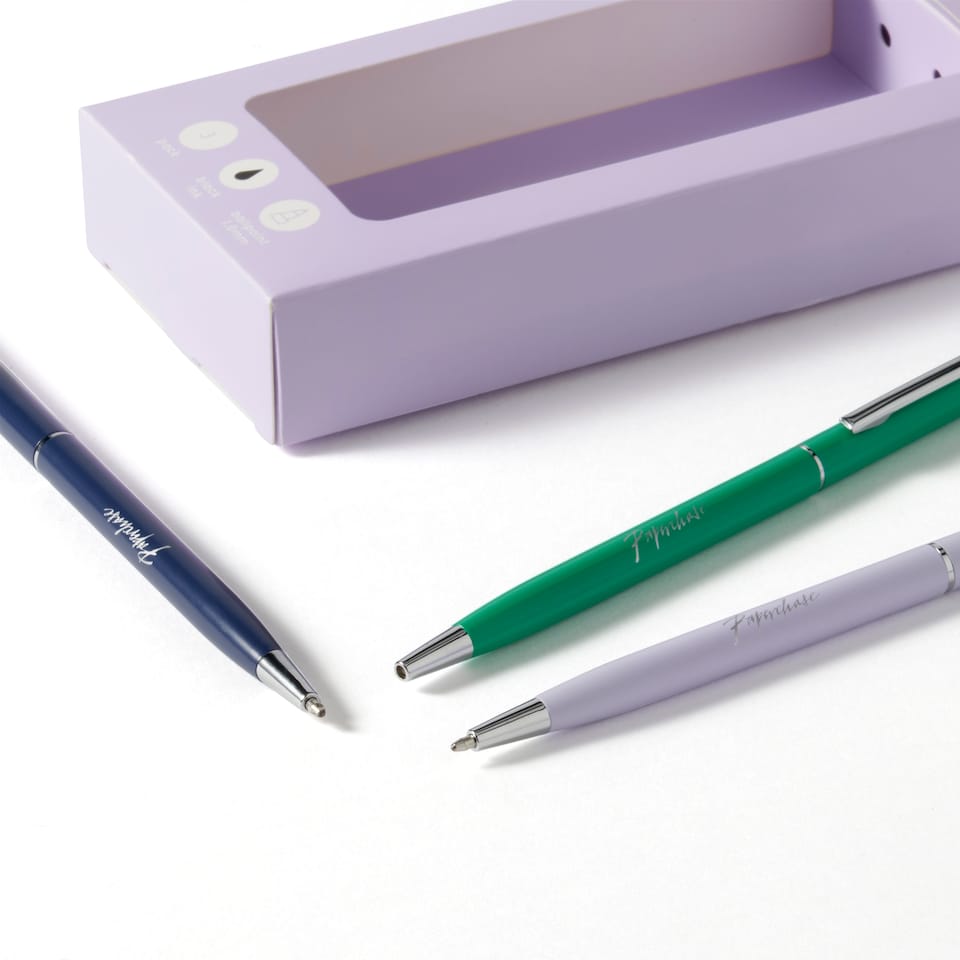image 1 of Paperchase Artful Scribble Set of 3 Metal Twist Pens