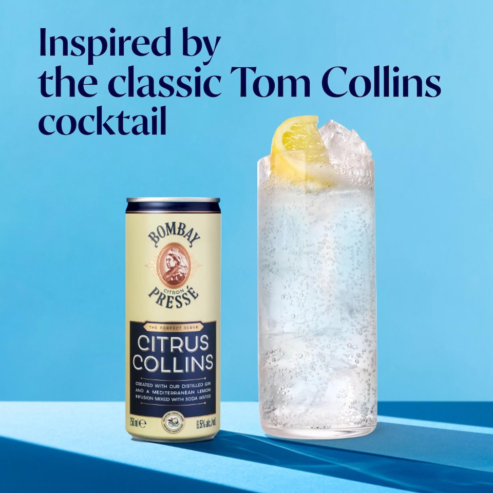 image 1 of Bombay Presse Citrus Collins Lemon Gin Cocktail 250Ml