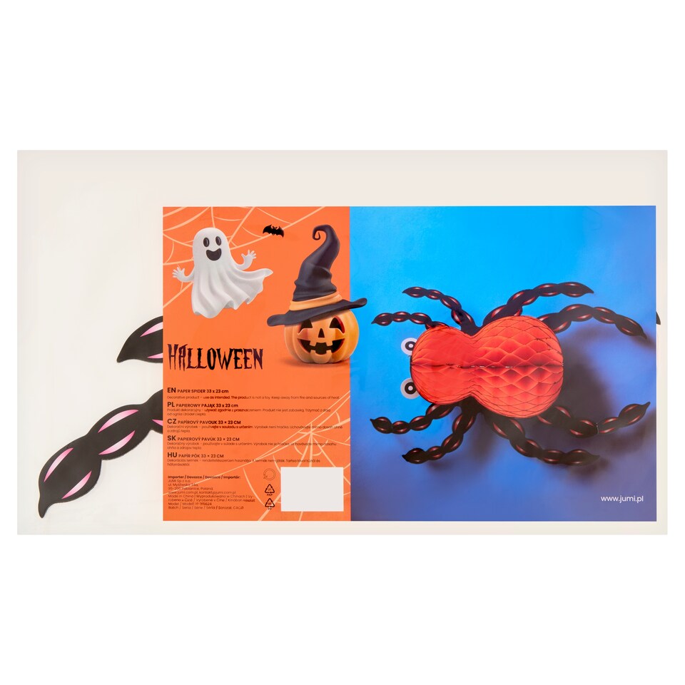 Halloween papír pók dekoráció 33 x 23 cm 