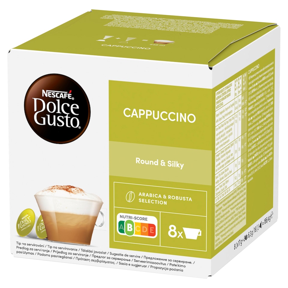 NESCAFÉ Dolce Gusto Cappuccino tej- és kávékapszula cukorral 16 db 186,4 g  1. kép