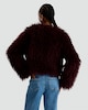 image 3 of The F&F Edit Faux Fur Cropped Jacket in Burgundy