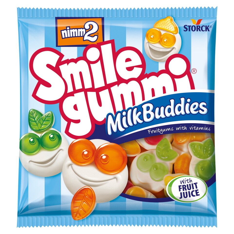 nimm2 Smilegummi Milk Buddies Jelly with Skimmed Milk, Fruit Flavor and Vitamins 90 g