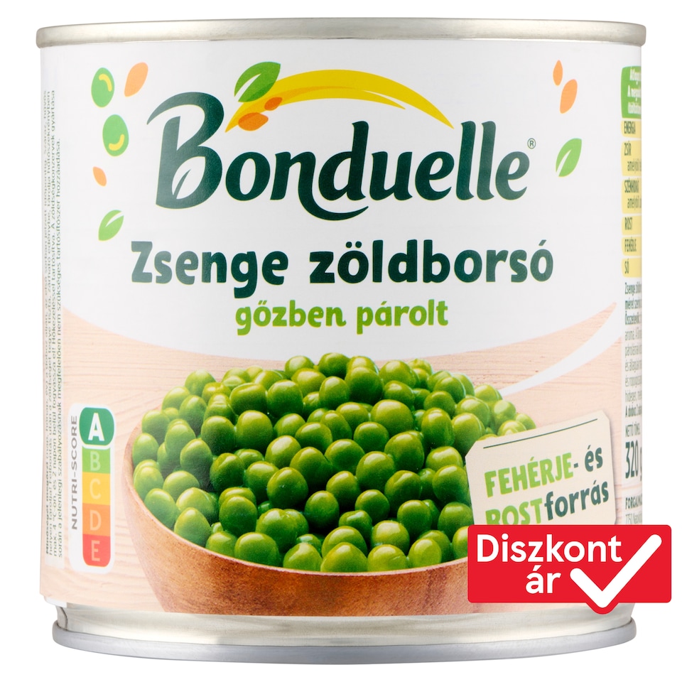 Bonduelle gőzben párolt zsenge zöldborsó 320 g  1. kép