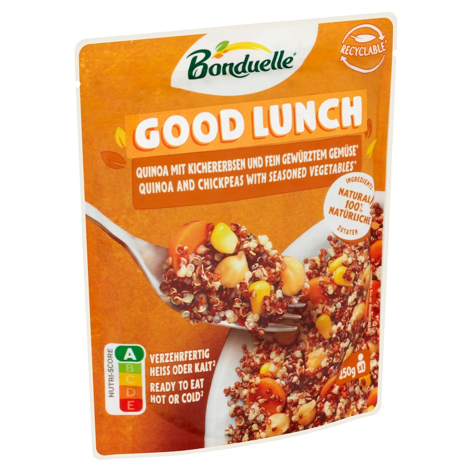 Bonduelle Good Lunch sárgarépa, csicseriborsó, kukorica és quinoa keveréke olívaolajjal 250 g