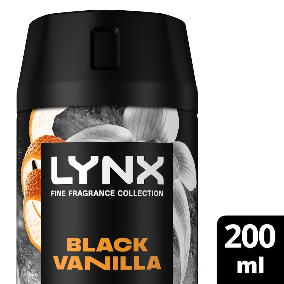 image 1 of Lynx Black Vanilla 72h Fine Fragrance Premium Deodorant Bodyspray for Men 200ml