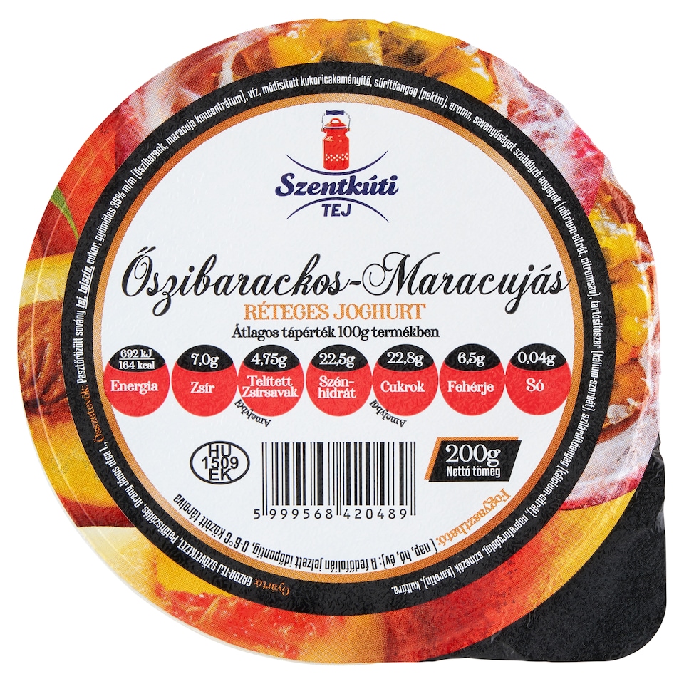 Szentkúti Tej Peach-Passionate Layered Yogurt 200 g