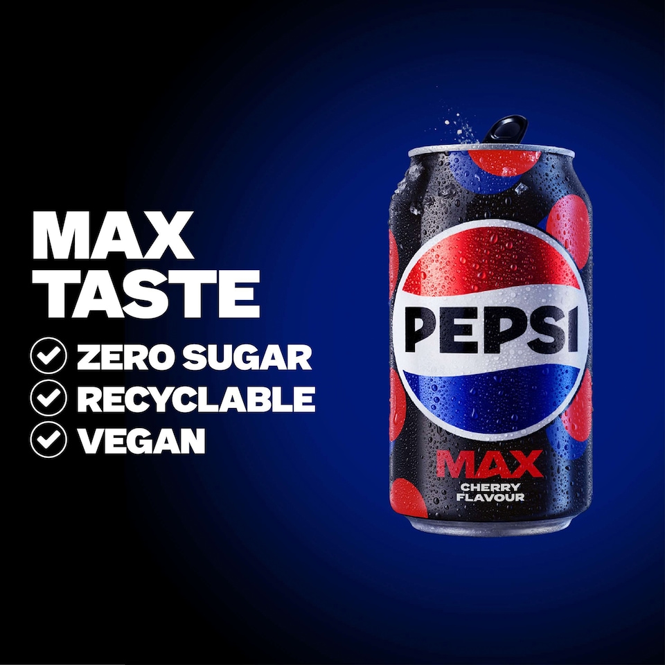 image 1 of Pepsi Max Cherry No Sugar Cola Cans 24x330ml