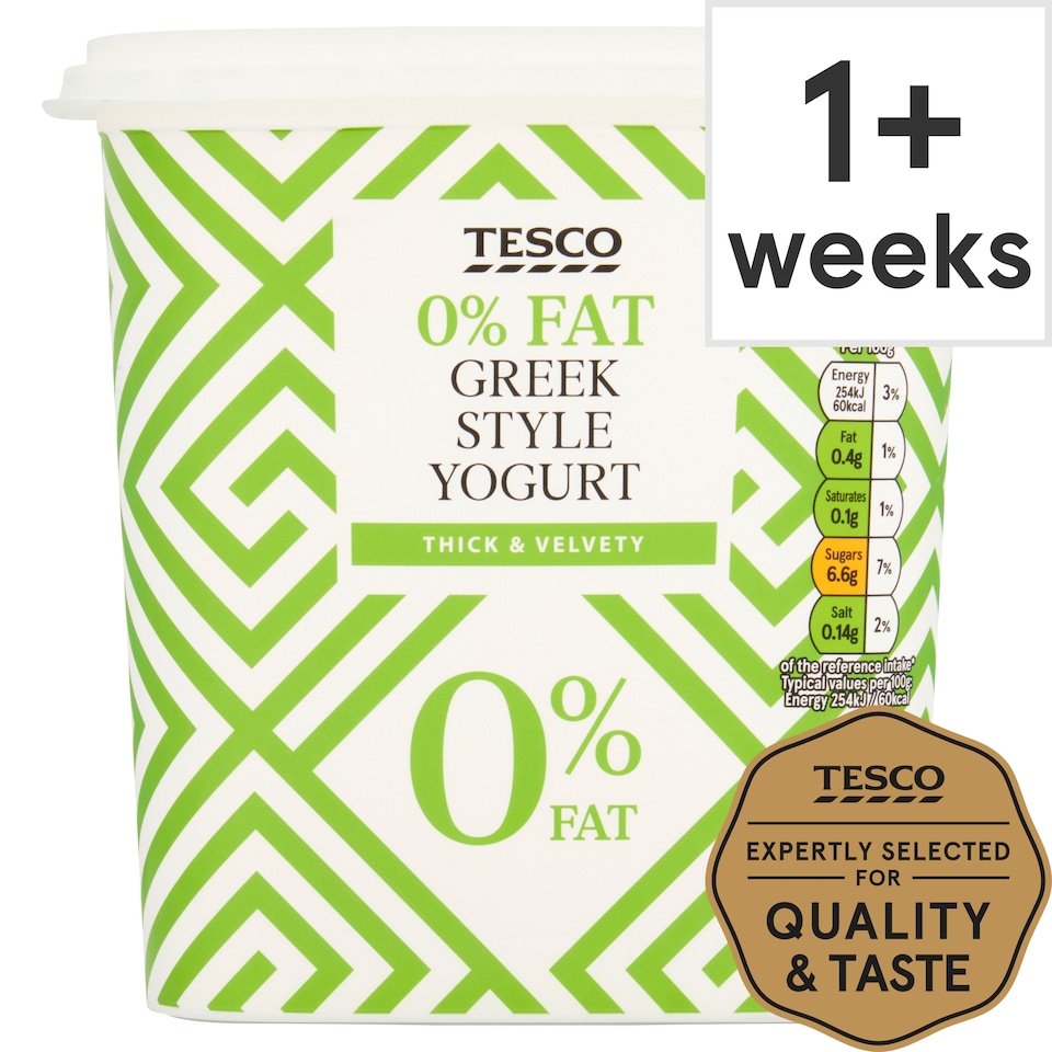 Tesco 0% Fat Greek Style Yogurt 1Kg