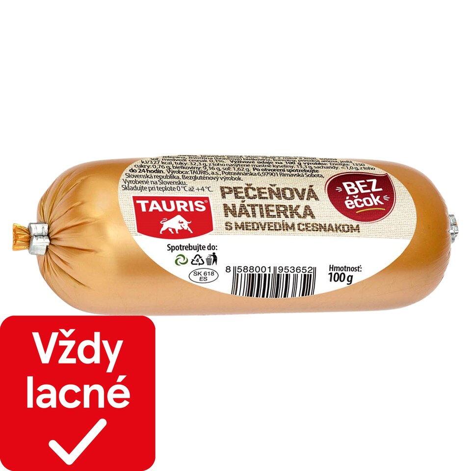 Tauris Pečeňová nátierka s medvedím cesnakom 100 g