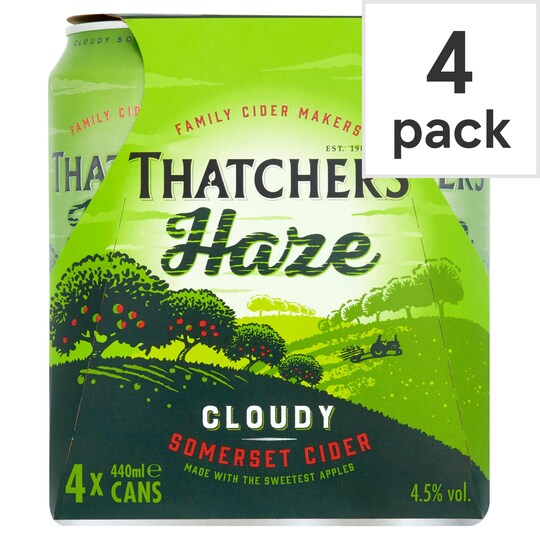 Thatchers Haze Cider 4X440ml Can Tesco Groceries