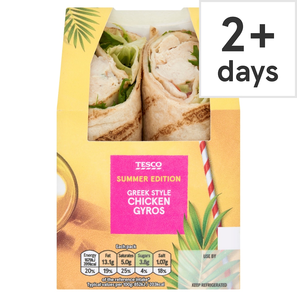 Tesco Summer Edition Greek Style Chicken Gyros Wrap