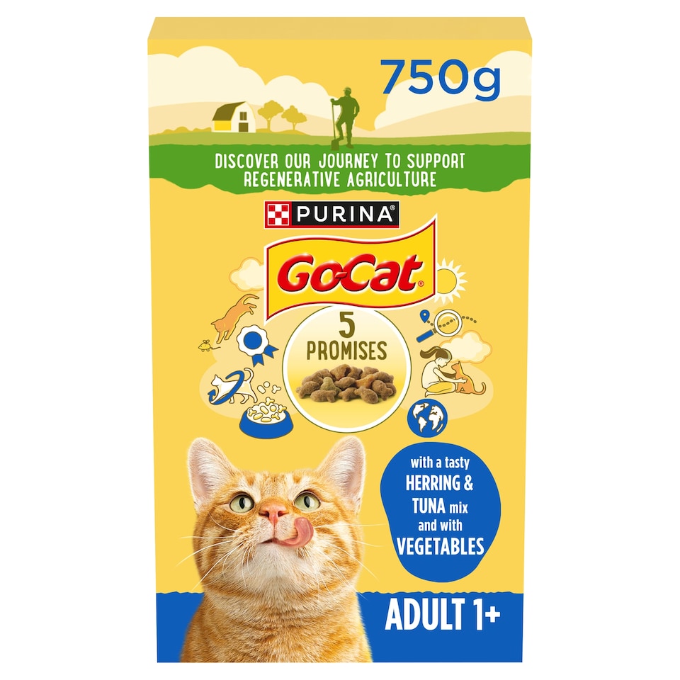 image 1 of Go-Cat Adult Dry Cat Food Tuna Herring & Vegetable 750G
