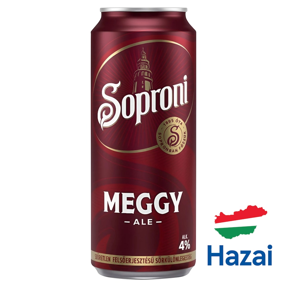 Soproni Meggy Ale szűretlen felsőerjesztésű sörkülönlegesség 4% 500 ml