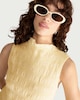image 2 of F&F Pure Cotton Shirred Sleeveless Top in Yellow