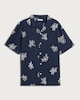 image 4 of The F&F Edit Cotton Rich Floral Embroidered Short Sleeved Shirt in Navy