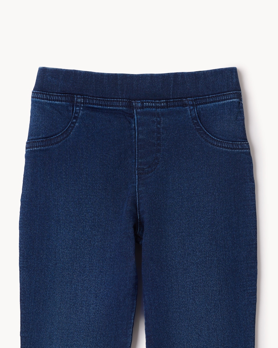 image 1 of F&F Girls Cotton Rich Flared Jeggings in Blue