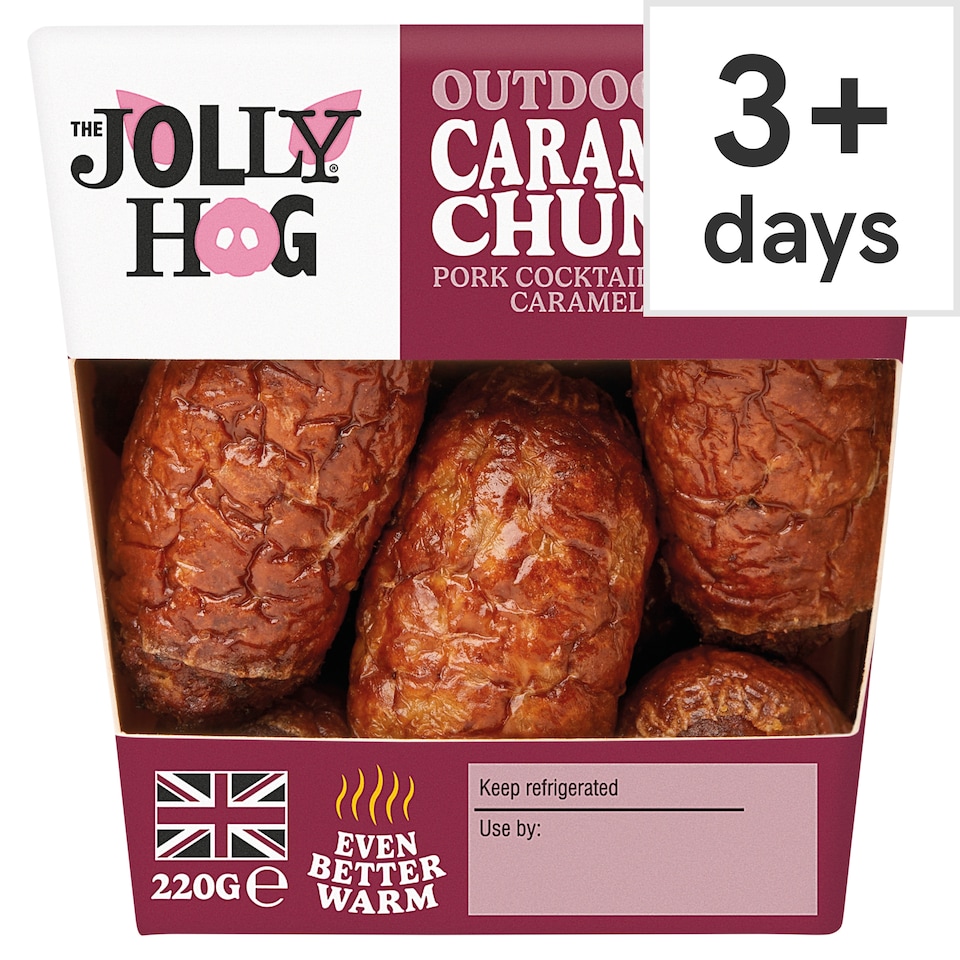 The Jolly Hog Outdoor Bred Caramelised Chunkies Pork Cocktail Sausages 220g
