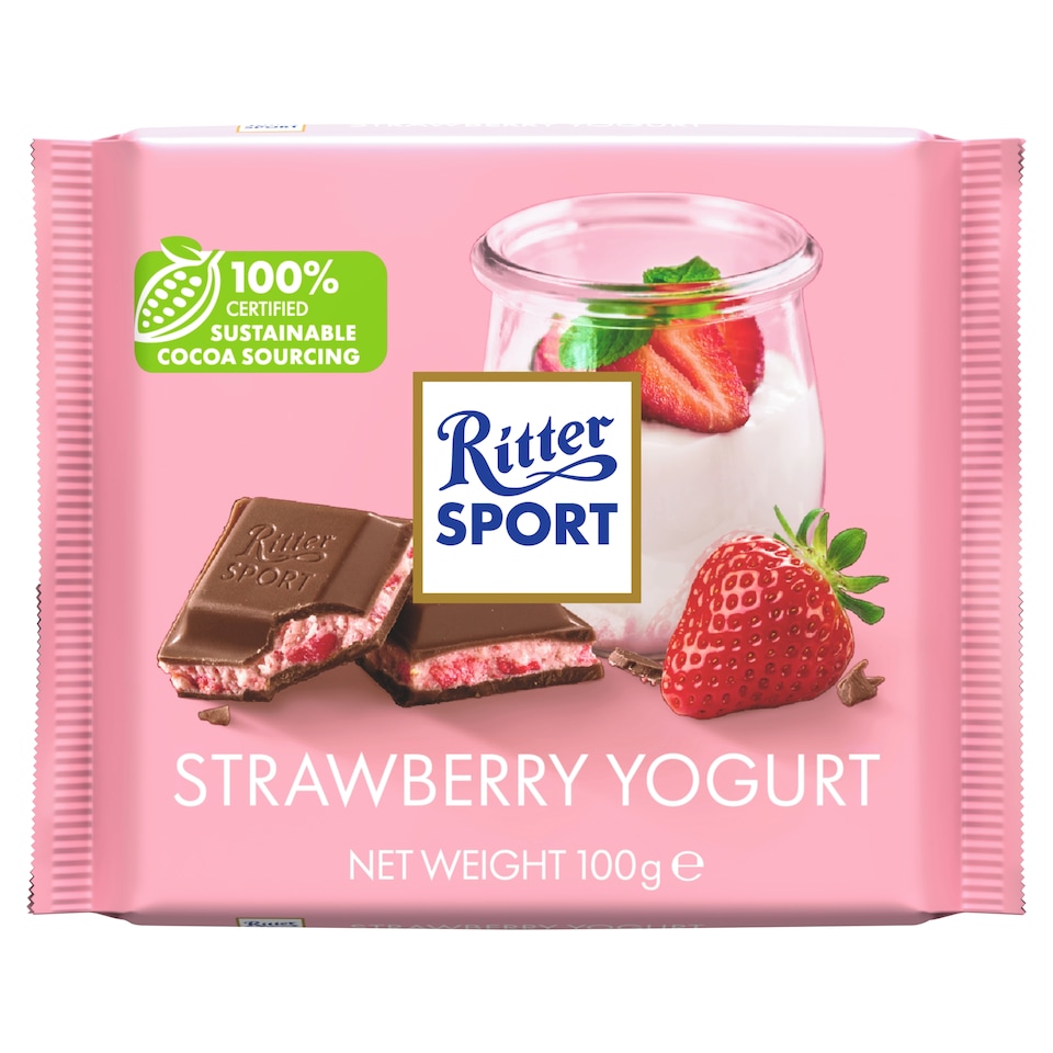 Ritter Sport Chocolate Strawberry and Yogurt 100g