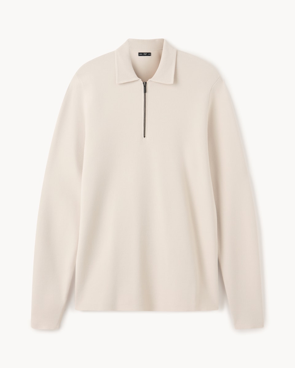image 1 of F&F Half Zip Jumper in Ecru