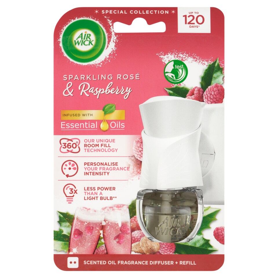 obrázok 1 z Air Wick Essential Oils Elektrický osviežovač vzduchu strojček a náplň ružový sekt a maliny 19 ml