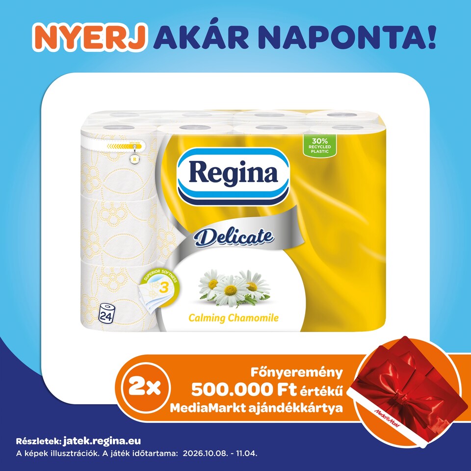 Regina Delicate Calming Chamomile Toilet Paper 3 Ply 24 Rolls
