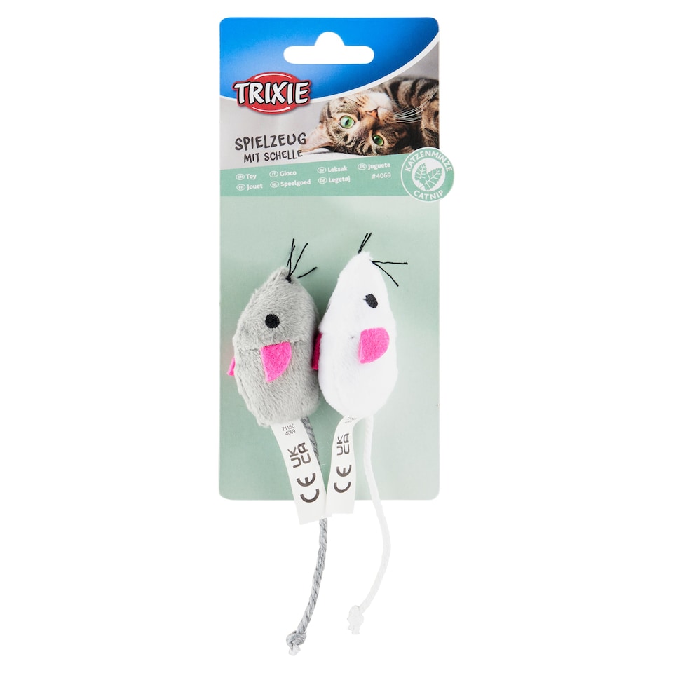 Trixie Plush Mouse with Rattle 5 cm 2 pcs