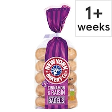 New York Bakery Co Cinnamon & Raisin Bagels 5 Pack