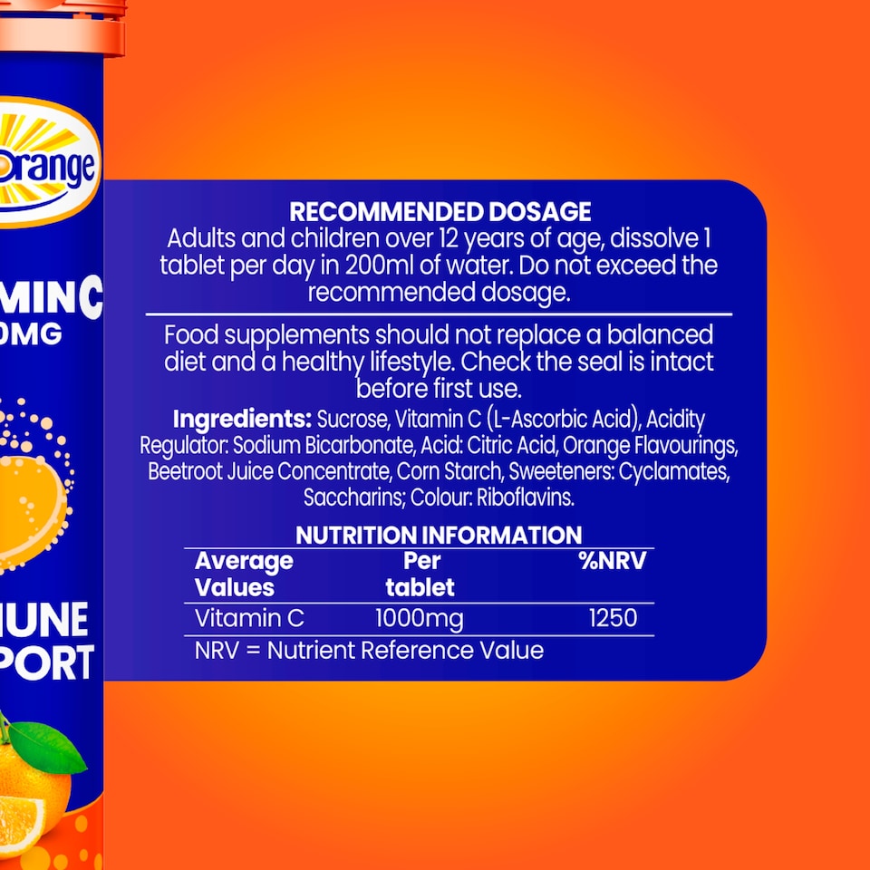 image 1 of Haliborange Effervescent Vitamin C Tablets - Orange Flavour 20s
