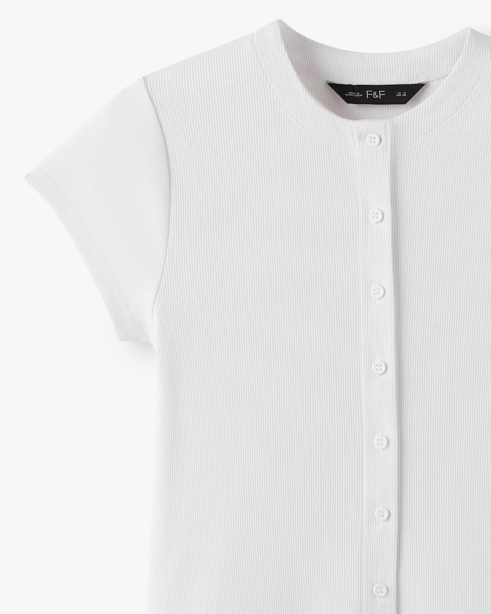 image 1 of F&F Cotton Rich Button Up Top in White