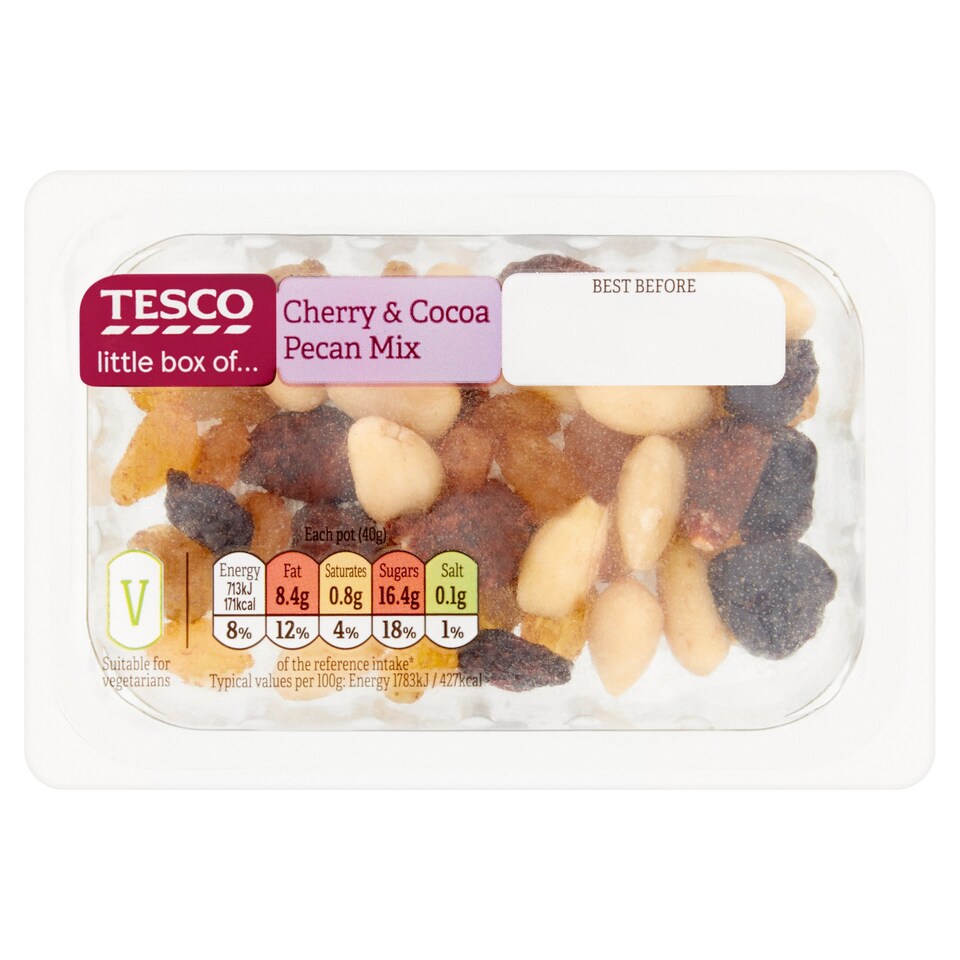 Tesco Cherry & Cocoa Pecan Mix 40G