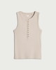 image 4 of F&F Cotton Rich Ribbed Button Front Vest in Neutral