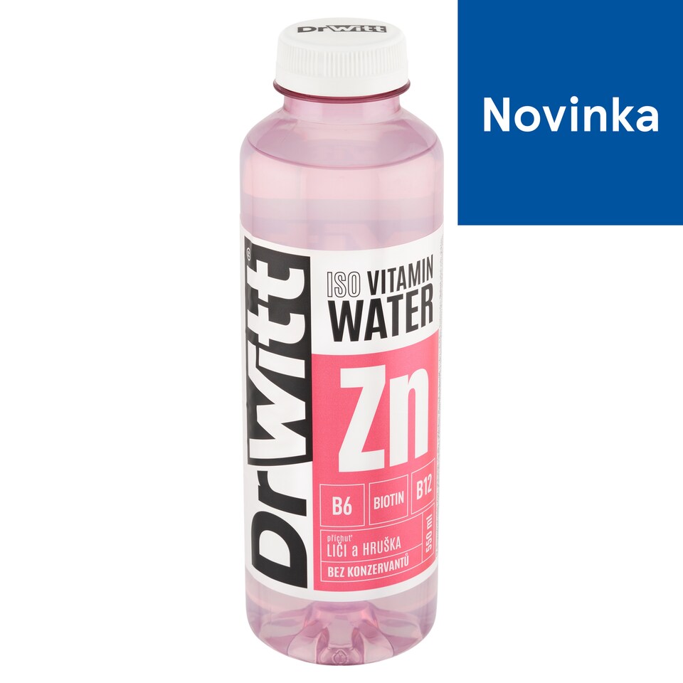DrWitt Iso Vitamin Water nesýtený izotonický nápoj s príchuťou liči a hrušky 550 ml