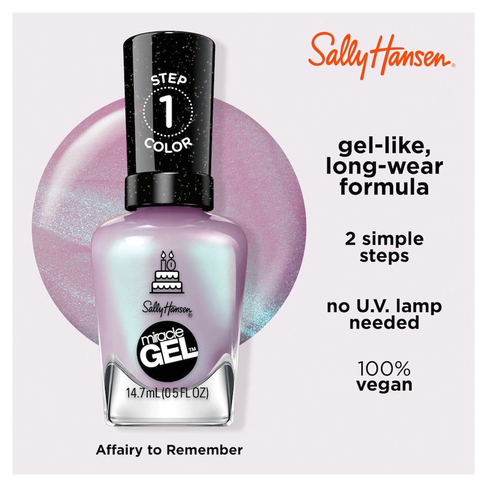 image 1 of Sally Hansen Miracle Gel Nail Polish - 532 Affairy to Remember 14.7ML