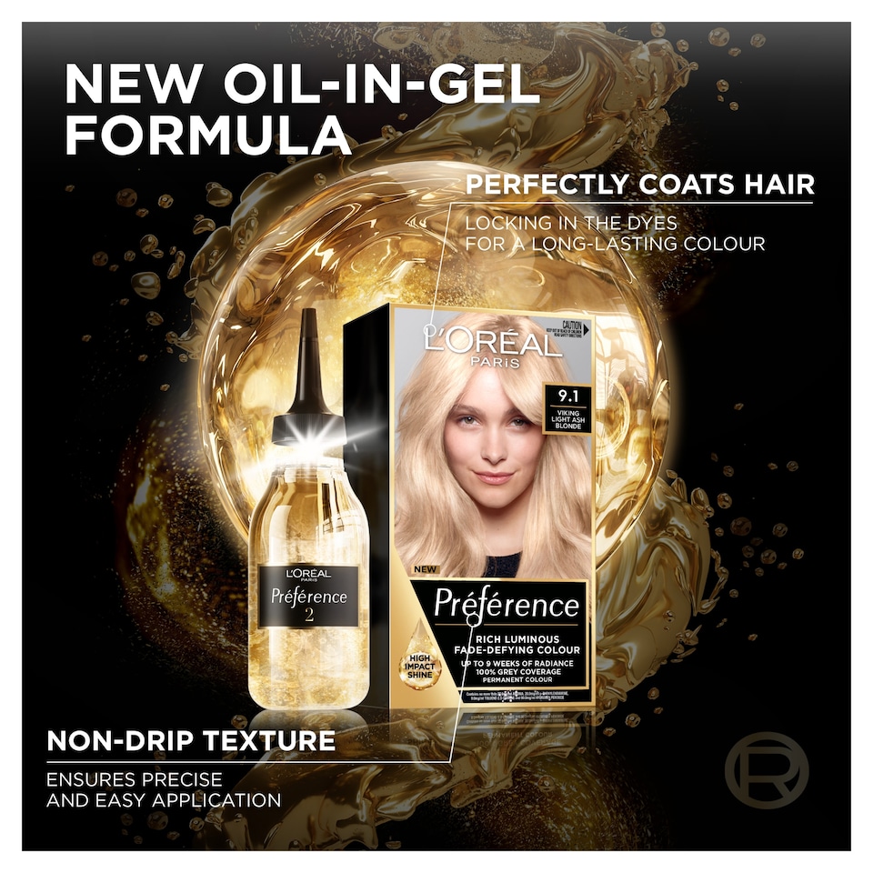 image 1 of L'Oreal Paris Preference 9.1 Oslo Viking Light Ash Blonde Permanent Hair Dye
