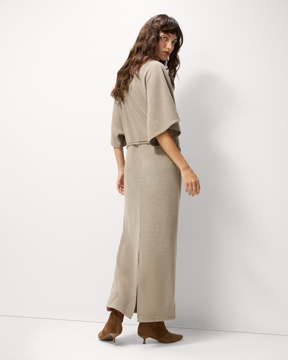 image 1 of F&F Brushed Cape Maxi Dress in Neutral