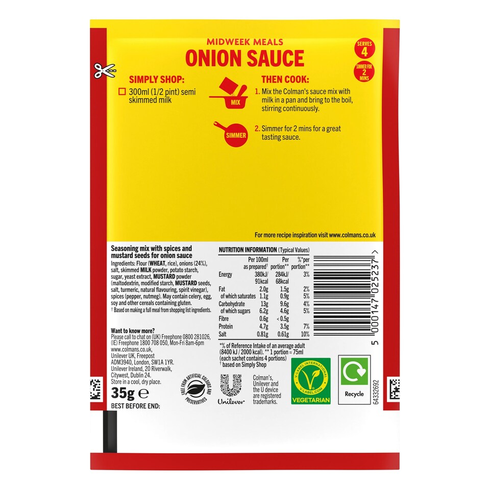 image 1 of Colman's Onion Sauce Mix 35G