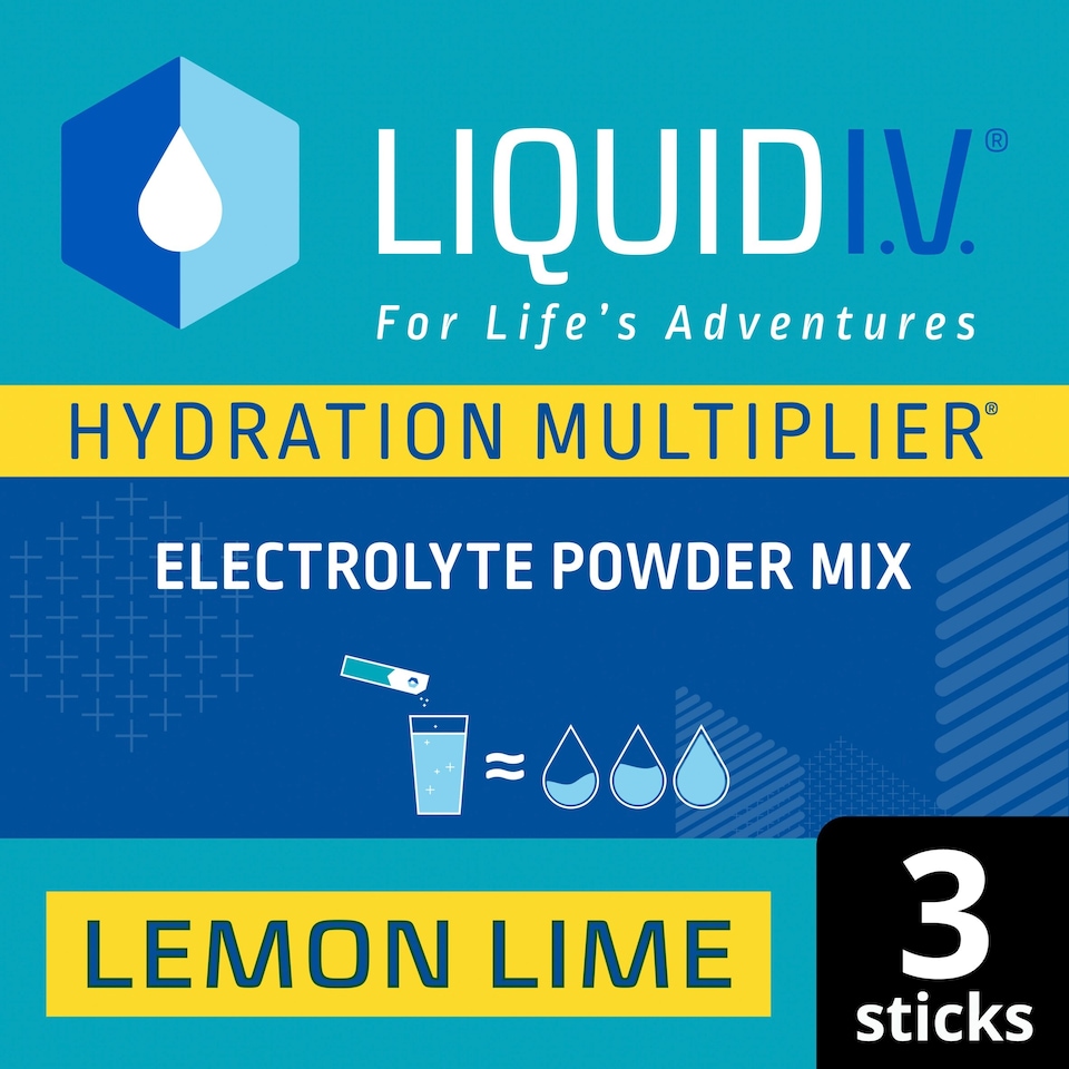 image 1 of Liquid I.V. Hydration Multiplier Electrolyte Powder Mix Lemon Lime 3x16g