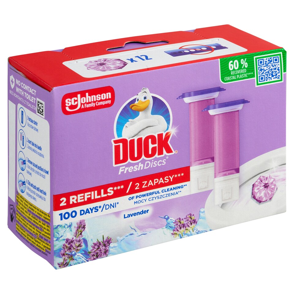 Obrázek 1 pro produkt Duck Fresh Discs Čistič WC levandule náplň 2 x 36ml (72ml)