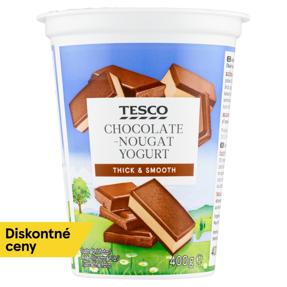 Tesco Jogurt čokoládovo-nugátový s bifidogénnou a acidofilnou kultúrou 400 g
