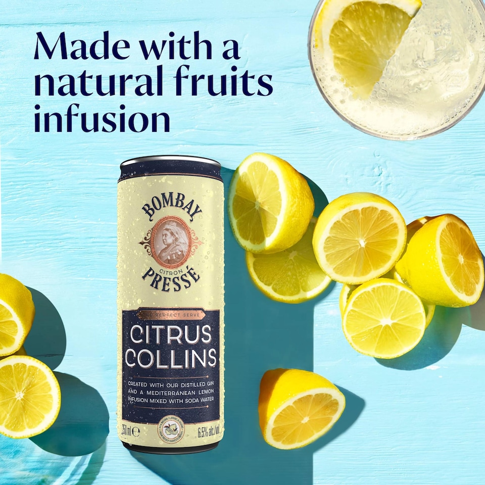 image 1 of Bombay Presse Citrus Collins Lemon Gin Cocktail 250Ml