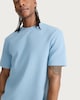 image 1 of F&F Cotton Rich Textured Crew Neck T-Shirt in Blue