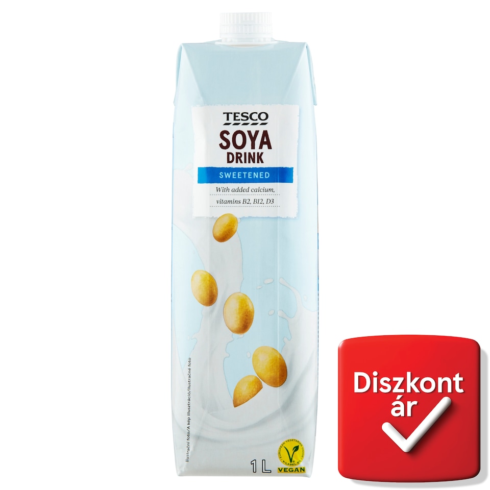 Tesco édesített szójaital hozzáadott kalciummal és vitaminokkal 1 l