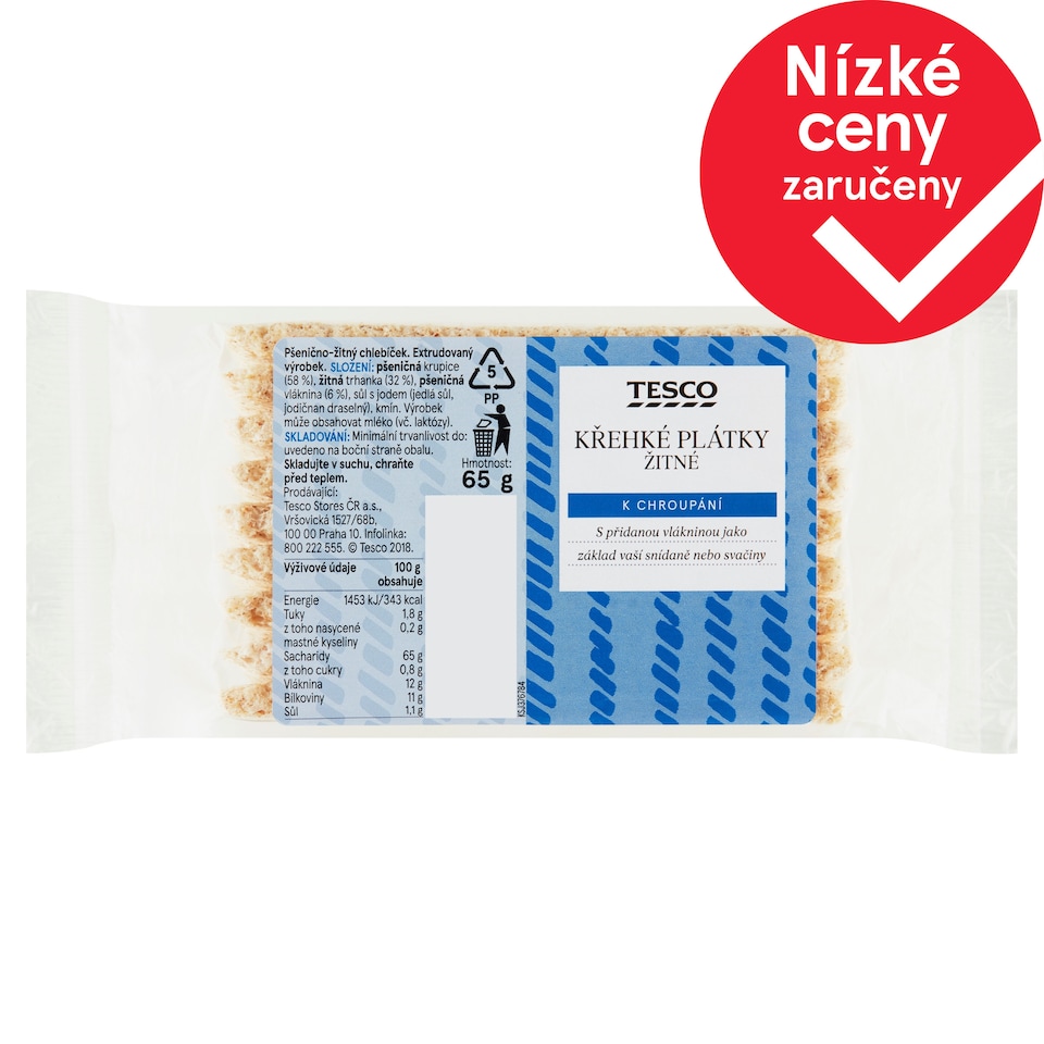 Tesco Křehké plátky žitné 65g