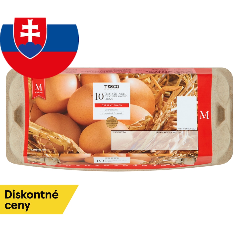 Tesco Čerstvé vajcia M 10 ks