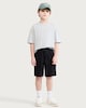 image 1 of F&F Active Boys TECHSPORT Zip Pocket Cargo Shorts in Black